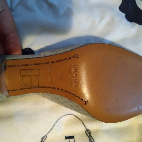 Vintage PRADA Gray Ostrich Leather Mules - Picture 4 of 7